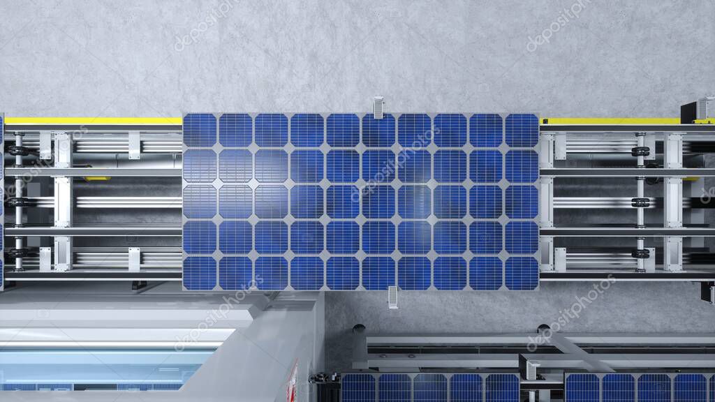 Highly automated production line with robotic cells and CNC machines