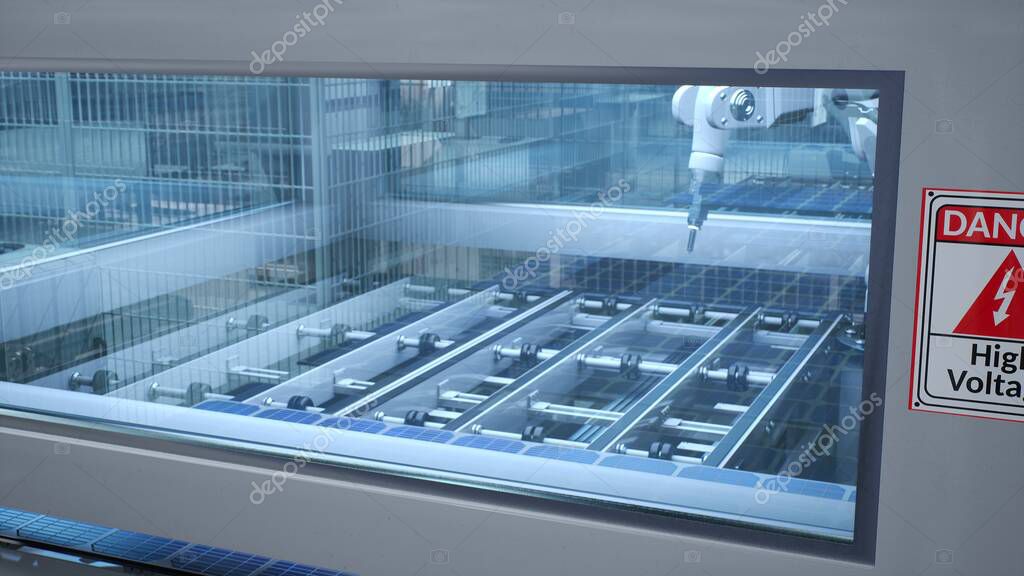 Industrial robotic cells integrated into an automation line